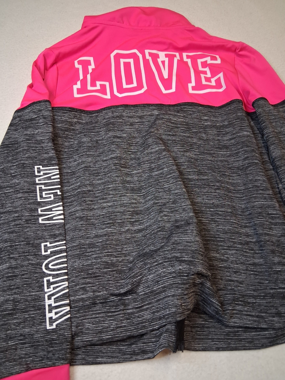 Girls' Pink & Gray LOVE Zip-Up Hoodie - Picture 5 of 6